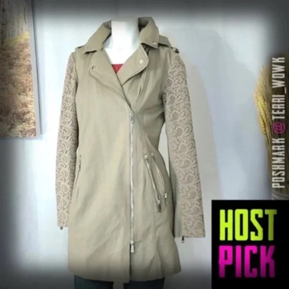 Dawn Levy Lia Lace Sleeve Hooded Utility Jacket